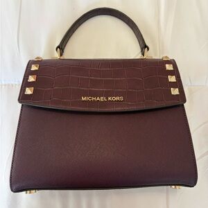 Michael Kors Purple/Plum Satchel with Gold Accents